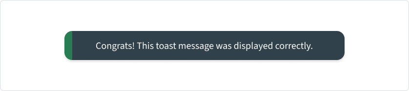 example of feedback: toast message