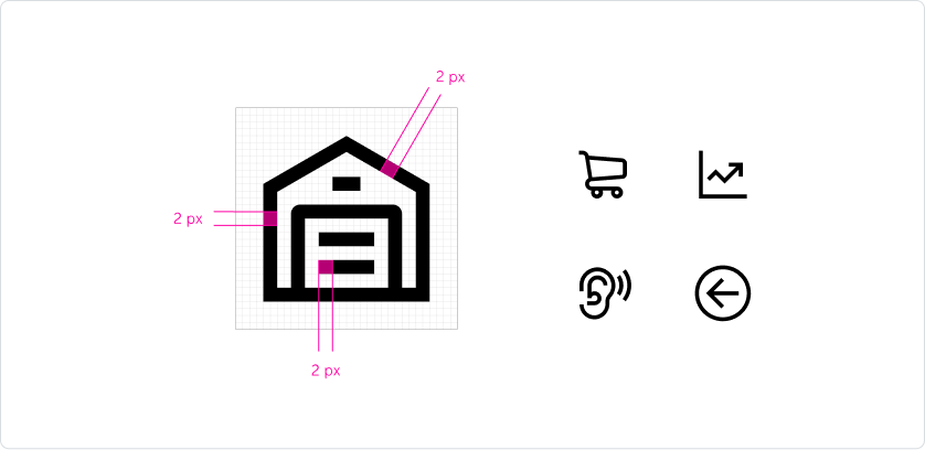 visualization of 2px icon stroke